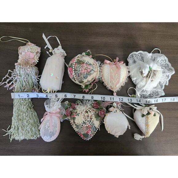 KSA Collectables Vtg Kurt Hadler Victorian Ornament Lot Of 9 With Musical Heart! - Picture 2 of 14